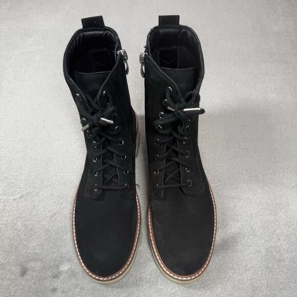 Clarks Orianna Hi Suede Lace Up Boots Women’s 8.5 Black Combat Chunky - Picture 10 of 11